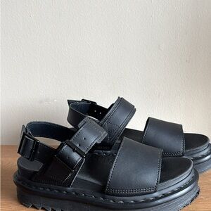Dr. Martens Black Platform Mary Jane Sandals